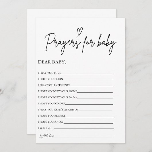 Boho Prayers for Baby Well Wishings for Baby Dusch Einladung (Vorne/Hinten)