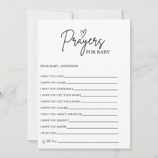 Boho Prayers for Baby Well Wishings for Baby Dusch Einladung (Vorderseite)