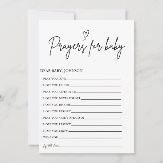 Boho Prayers for Baby Well Wishings for Baby Dusch Einladung (Vorderseite)