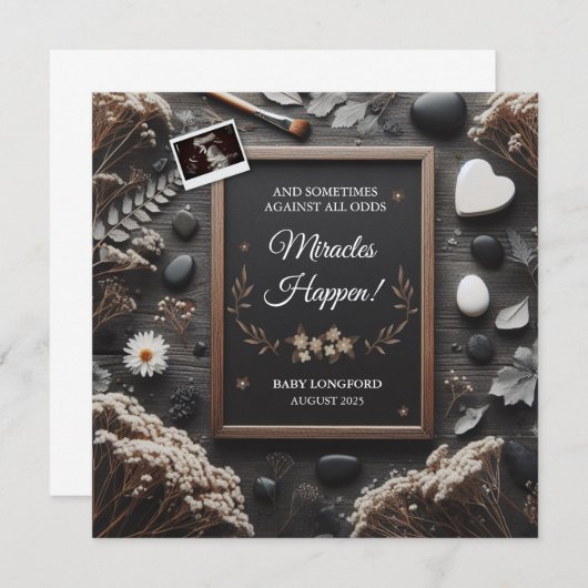 Boho Pregnancy Ankündigung | Wunder passieren (Vorne/Hinten)