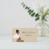 Boho Pregnant Lady Illustration Doula Midfrau Chic Visitenkarte (Stehend Vorderseite)