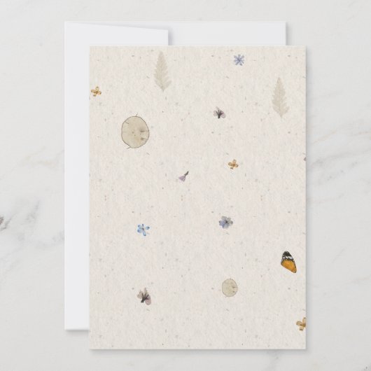 Boho Pressed Dried Blume Save the Date Einladung (Rückseite)