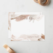 Boho Pretty Abstract Thank You Personalized Name Mitteilungskarte (Vorderseite/Rückseite Beispiel)