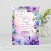 Boho-Princesswinden-Blumen-21. Geburtstagsfeier Einladung (Stehend Vorderseite)