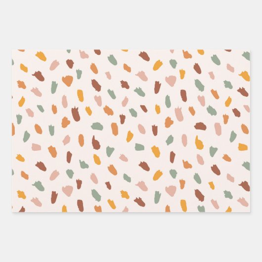Boho Print Doodle Shapes Happy Colours Patterns Geschenkpapier Set (Vorderseite 3)