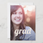 Boho Print mit Retro Type Foto Abschluss Einladung (Vorderseite)