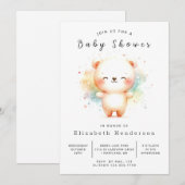 Boho Printable Bear Baby Dusche Einladung (Vorne/Hinten)