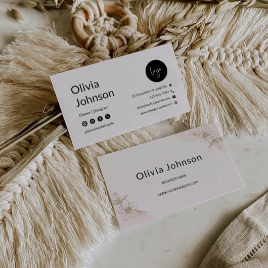 Boho Printable Business Card Vorlage Visitenkarte