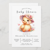 Boho Printable Duck Baby Duck Einladung (Vorne/Hinten)