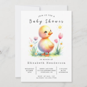 Boho Printable Duck Baby Duck Einladung