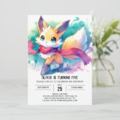 Boho Printable Fox Birthday Einladung (Stehend Vorderseite)