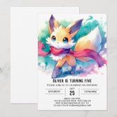 Boho Printable Fox Birthday Einladung (Vorne/Hinten)