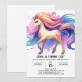 Boho Printable Horse Birthday Einladung (Vorne/Hinten)
