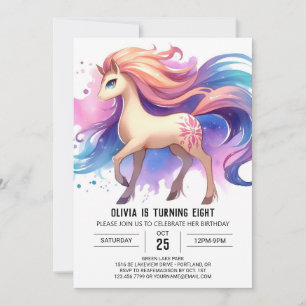 Boho Printable Horse Birthday Einladung