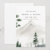 Boho Printable Mountain Save The Date (Vorne/Hinten)