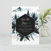 Boho Printable Mountain Wedding Save The Date (Stehend Vorderseite)