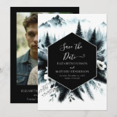Boho Printable Mountain Wedding Save The Date (Vorne/Hinten)