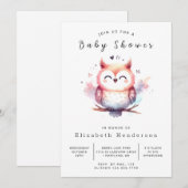 Boho Printable Owl Baby Dusche Einladung (Vorne/Hinten)