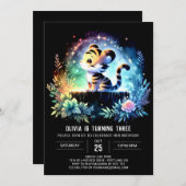 Boho Printable Tiger Birthday Einladung (Vorne/Hinten)