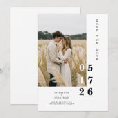 Boho Printable Whimsical Unique Wedding Save The Date (Vorne/Hinten)