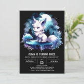 Boho Printable Wolf Birthday Einladung (Stehend Vorderseite)