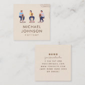 Boho Private Potterie Keramik Classes Cream Pastel Quadratische Visitenkarte (Vorne/Hinten)