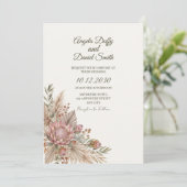 Boho-Protea-Botanische-Hochzeitseinladung Einladung (Stehend Vorderseite)