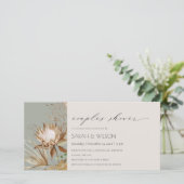 Boho Protea Dry Palm Floral Paare Dusche einladen Dankeskarte (Stehend Vorderseite)