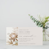 Boho Protea Dry Palm Floral Vow Renewal Einladung (Stehend Vorderseite)