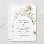 Boho-Protea-Pampas-Gras-Rustikale-QR-Code-Hochzeit Einladung (Vorderseite)