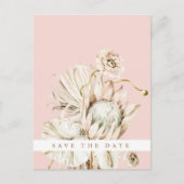 Boho Protea Pampas Grass Blush Save the Date Foto Postkarte (Vorderseite)