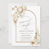 Boho Protea Pampas Grass Floral Engagement Party Einladung (Vorderseite)