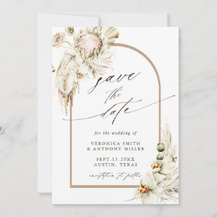 Boho Protea Pampas Grass Floral Wedding Foto Save The Date