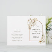 Boho Protea Pampas Grass Floral Wedding Program (Stehend Vorderseite)