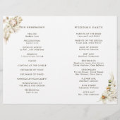 Boho Protea Pampas Grass Floral Wedding Program (Rückseite)
