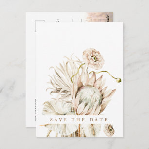 Boho Protea Pampas Grass Save the Date Foto Postc Postkarte