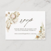 Boho Protea Pampas Grass Wedding Website UAWG Begleitkarte (Vorderseite)