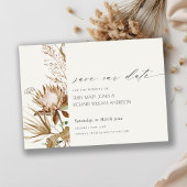 Boho Protea Save the Date Palm Floral Dankeskarte