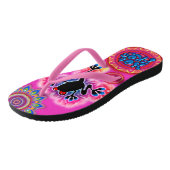 Boho Psychedelic Hot Frog Flip Flops cerebra Badesandalen (Schrägansicht)