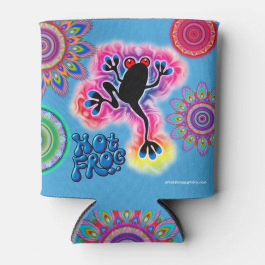 Boho Psychedelic Hot Frog kann kühler Dosenkühler (Vorderseite)