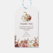 Boho Pumpkin Autumn Bloom Birthday Favor Geschenkanhänger (Vorderseite)