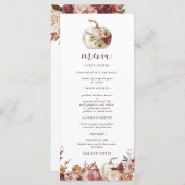 Boho Pumpkin Autumn Bloom Birthday Menükarte (Vorne/Hinten)