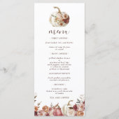 Boho Pumpkin Autumn Bloom Birthday Menükarte (Vorderseite)