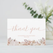 Boho Pumpkin Baby Dusche Danke Karte (Stehend Vorderseite)