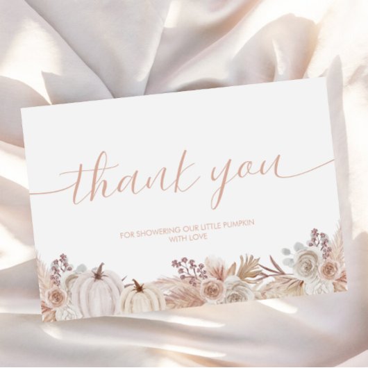 Boho Pumpkin Baby Dusche Danke Karte