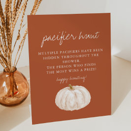 Boho Pumpkin Baby Dusche Schnuller Hunt Game Sockelschild