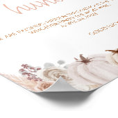 Boho Pumpkin Baby Dusche Schnuller Hunt Sign Poster (Ecke)