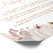 Boho Pumpkin Baby Dusche Spate Night Diapers signi Poster (Ecke)