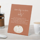 Boho Pumpkin Baby Dusche wie groß ist ihr Bauch Sockelschild (In SItu)