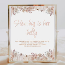 Boho Pumpkin Baby Dusche wie groß ist ihr Bauch-Ze Poster